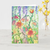 Watercolor-Blumen-Karte ~ freier Raum Karte (Gelbe Blume)