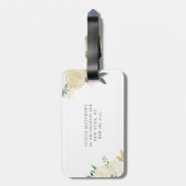 Watercolor-Blumen mit Goldfolien-Glitzer-Monogramm Gepäckanhänger (Rückseite vertikal)