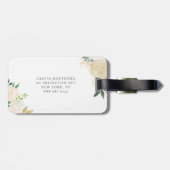 Watercolor-Blumen mit Goldfolien-Glitzer-Monogramm Gepäckanhänger (Rückseite horizontal)