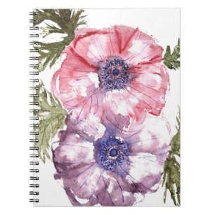 Watercolor-Blumen Notizblock