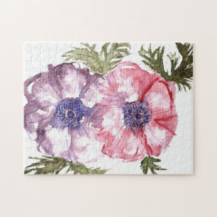 Watercolor-Blumen Puzzle