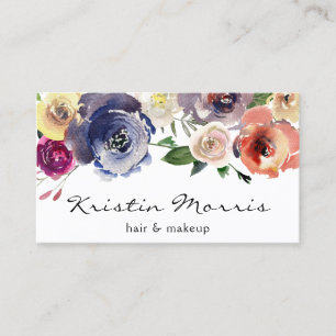 Watercolor-Blumen-Rosen-weich weibliches Blumen Visitenkarte