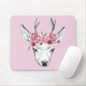 Watercolor-Blumen-Rotwild Mousepad (Mit Mouse)