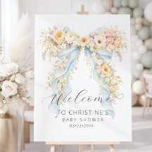 Watercolor-Blumen-Schleife Baby-Shower-Willkommen