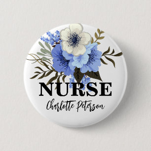 Watercolor-Blumen-Schwestern-Namensschild Button