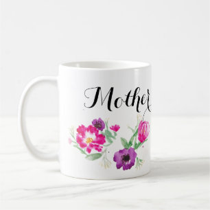 Watercolor-Blumen-Tasse der Mutter Tages Kaffeetasse