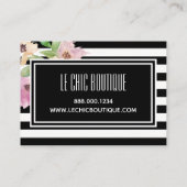 Watercolor-Blumen u. Streifen Rabattkarte (Rückseite)