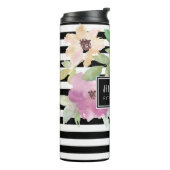 Watercolor-Blumen u. Streifen Thermosbecher (Nach links gedreht)