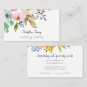 Watercolor-Blumen-weibliches elegantes Visitenkarte (Vorne/Hinten)