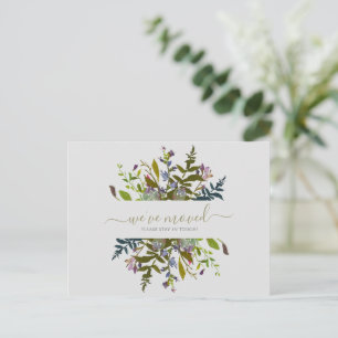 Watercolor-Blumen Wir sind umgezogen Neues Zuhause Postkarte