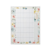 Watercolor Blumen Wochenzeitplaner Notizblock (Rotiert)