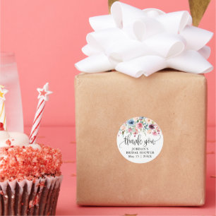 Watercolor-Blumenblüten-Dankeschön-Geschenk Runder Aufkleber