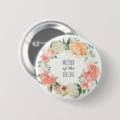 Watercolor-BlumenBrautparty Button (Vorne & Hinten)