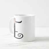 Watercolor-Blumenbuchstabe E, Kaffeetasse (Vorderseite Links)