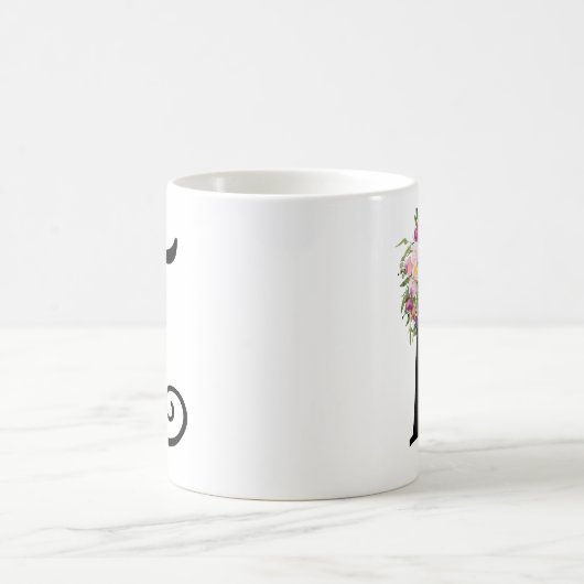 Watercolor-Blumenbuchstabe E, Kaffeetasse (Mittel)