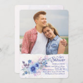 Watercolor-BlumenFoto-Einladung Einladung (Vorne/Hinten)
