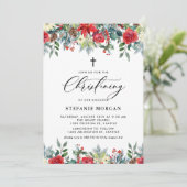 Watercolor Blumengarten Winter Christine Einladung (Stehend Vorderseite)