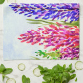 Watercolor-Blumenkunstlupine-Wildblumen lila Geschirrtuch (Gefaltet)