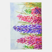 Watercolor-Blumenkunstlupine-Wildblumen lila Geschirrtuch (Vertikal)