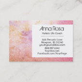*~* Watercolor-Blumenlavendel-Goldpfirsich-Glitzer Visitenkarte (Rückseite)