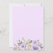 Watercolor-Blumenlavendel-lila Baby SIP u. SEHEN Einladung (Rückseite)