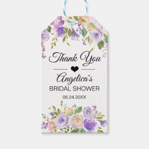 Watercolor-Blumenlavendel-lila Brautparty Geschenkanhänger