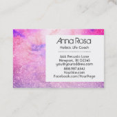 *~* Watercolor-Blumenlavendel-Rosa-lila Glitzer Visitenkarte (Rückseite)