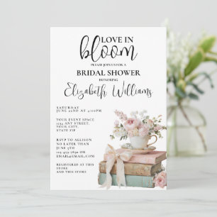 Watercolor-Blumenliebe in Blütenhochzeit Brautpart Einladung