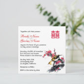 Watercolor-BlumenLiebe-Vogel-Chinese XI Wedding Einladung (Stehend Vorderseite)