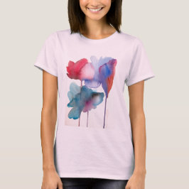 Watercolor-Blumenmoderner Blumenkunstentwurf T-Shirt