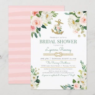 Watercolor-BlumenRosen-SeeBrautparty Einladung