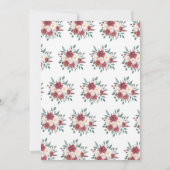 Watercolor-Blumenruhestands-Party-rotes Sahnegold Einladung (Rückseite)