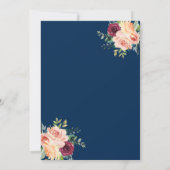 Watercolor-Blumenseestreifen-Brautparty Einladung (Rückseite)