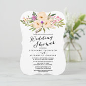 Watercolor-Blumenstrauß-Anemonen-Paar-Polterabend Einladung (Stehend Vorderseite)