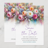 Watercolor Blumige Handschrift Save The Date (Vorne/Hinten)