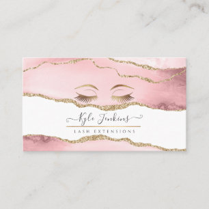 WATERCOLOR BLUSH AGATE FALSCHE GOLD WIMPERN VISITENKARTE