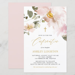 Watercolor-Blush-Blumen-Einladung zur Firmung
