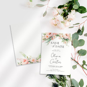 Watercolor Blush Floral Hochzeit Save The Date