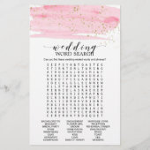 Watercolor Blush & Gold Wedding Word Search Game (Rückseite)