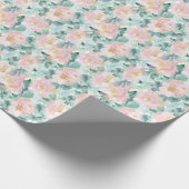 Watercolor Blush Peonies Geschenkpapier (Ecke)