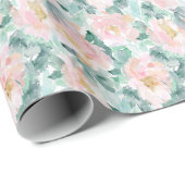 Watercolor Blush Peonies Geschenkpapier (Rolleneckpunkt)