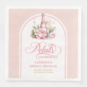 Watercolor Blush Petals and Prosecco Shower Napkin Serviette (Vorderseite)