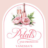 Watercolor Blush Petals and Prosecco Shower Napkin Serviette