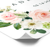 Watercolor Blush Pink Bloom Wedding Welcome Sign Poster (Ecke)