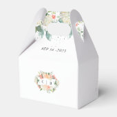 Watercolor Blush Pink Floral Geometric Wedding  Fa Geschenkschachtel (Rückseite)