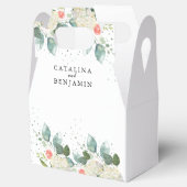 Watercolor Blush Pink Floral Geometric Wedding  Fa Geschenkschachtel (Geöffnet)