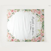 Watercolor Blush Pink Rose Hochzeitstorte Wandteppich (Vorderseite (Horizontal))