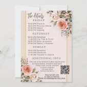 Watercolor Blush Pink Roses Bachelorette Weekend Einladung (Rückseite)