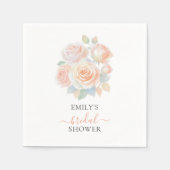 Watercolor Blush Rose Gold Garden Bridal Shower Serviette (Vorderseite)