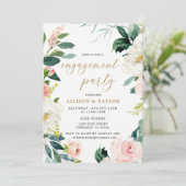 Watercolor Blush Rustikales Engagement Einladung (Stehend Vorderseite)